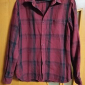 Молодіжна катонова рубашка в клітинку(Pull&Bear), р.38/М