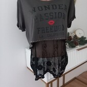Guess топ-футболка з мереживною майкою 60% cotton бавовна 40% modal M розмір. Оригінал Нова