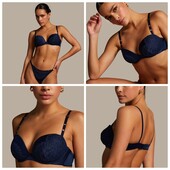 Hunkemoller noir! Неймовірний жіночий бюстгальтер з камінцями 80В pageant blue! Лот 47