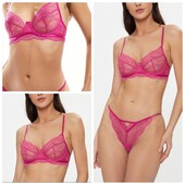Hunkemoller! Мереживний жіночий бюстгальтер на кісточках 75В fandango pink! Лот 336