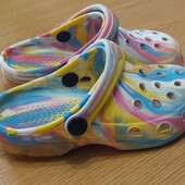 Радужные кроксы cocs на девочку (17,4см)