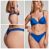 Hunkemoller! Безшовні жіночі труси, стрінги з попкою із сіточки S розмір nautical blue! Лот 36