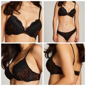 Hunkemoller! Леопардовий Жіночий бюстгальтер 75В пуш-ап perfect plunge! Лот 8