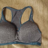 Бюст топ спортивний сірий з зеленим urban luxe sports 75d