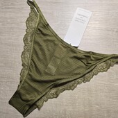 Hunkemoller! Жіночі труси з передом в напівпрозору полоску із мереживною попкою Л розмір sphagnum! Л
