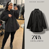 Утеплена куртка-сорочка з непромокаючої тканини оверсайз zara М-L