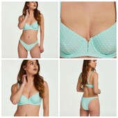 Hunkemoller! Роздільний жіночий купальник в горошок 75Е, низ S розмір mint! Лот 80