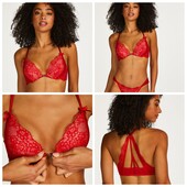 Hunkemoller! Жіночий бюстгальтер з застібкою спереду і бантиками 75Е tango red! Лот 869
