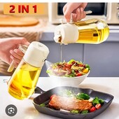 Бутылка стеклянная для масла и уксуса с диспансером и распылителем