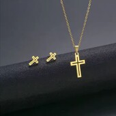 Набір Stainless Steel сережки та кольє з нержавіючої сталі