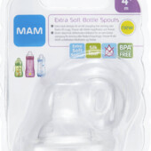 2 шт MAM соска на бутылку еxtra soft bottle spouts, 4 мес
