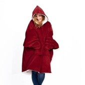 Халат, толстовка плед худи. One size. Очень тёплое.