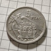 Монета Іспанії 5 песет 1957