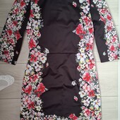 Dolce & Gabbana чёрное платье с цветочным принтом