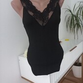 Zara боді в рубчик з мереживом S розмір