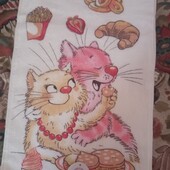 Рушники Білі з котиками 25*50 см бавовна 5 шт