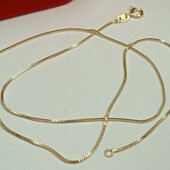 Нежная цепочка 45 см, венецианское плетение. Позолота 585 пробы 18К.