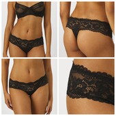 Hunkemoller! Жіночі труси, стрінги з мереживом Xs розмір 3 шт caviar! Лот 43