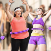 Hula Hoop plus size , розовый, хула-хуп с утяжелителем, 350г фітнес обруч для схуднення