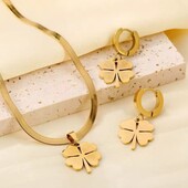 Набір Stainless Steel сережки + ланцюжок з кулоном нержавіюча сталь