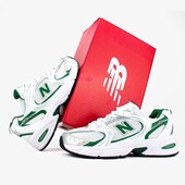 Круті демісезонні кросівки весна літо New Balance колір білий/зелений