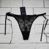 Трусики жіночі стрінги із зав'язками чорні hunkemoller євро розмір L.