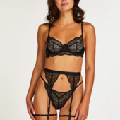 Пояс під панчохи з гартерами чорний від hunkemoller розмір 3хл.