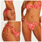 Hunkemoller! Червоні жіночі труси від купальника в рубчик М розмір cherry red! Лот 12
