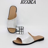 Стильные кожаные шлепанцы на стельку 25см. р 39.100% кожа!