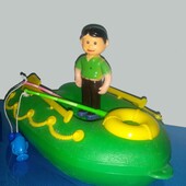 Игрушки Тематический игровой набор лодка, человечек удочка рыбки