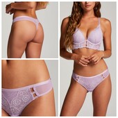 Hunkemoller! Трендові жіночі труси із мережива і сіточки, стрінги Хл розмір lavendula! Лот 180
