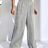 Стильные свободные брюки с карманами, в полоску, р. 5xl, наш 60-64