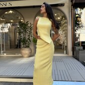 Елегантний комплект із приємного до тіла трикотажу , включає топ та спідницю максі