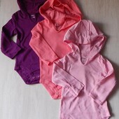 3 шт. Боді з довгим рукавом hanes для дівчинки 6-12 міс