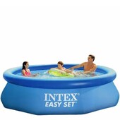 Бассейн наливной семейный Intex с фильтр-насосом 305*76 см + тент