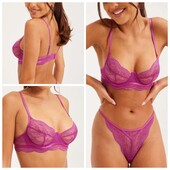 Hunkemoller! Мереживний жіночий бюстгальтер на кісточках 80С wild aster! Лот 31