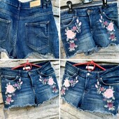 ❤️☀️❤️ Классные джинсовые Шорты с вышивкой. Идеальное состояние нового. Ставка=купить Сразу ⚡❗