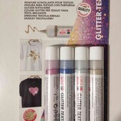 Набір фарб для текстилю з блискітками Marabu Crea Box Glitter Textile