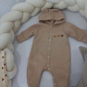 Flamingo комбінезон 90% бабовна з вушками ведмедика малюку хлопчику 0-3 міс