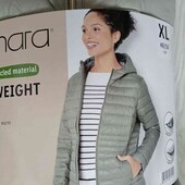 Esmara брендовая женская стёганая куртка с капюшоном цвет серый размер S M евро 38/40