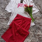 Костюм двійка футболка+спідниця розмір xs/s