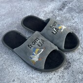 Дитячі тапочки/ капці з відкритим носком “from ua”, сірі 32р