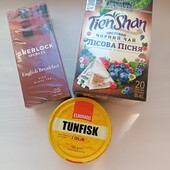 2 пачки чая + велика банка тунця