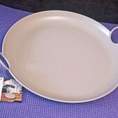 Поднос круглый 40,6 х 36,5 см с ручками, декоративный