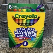 Фірмові воскові карандаші крайонси Crayola 8 кольорів. Легко змиваються з будь - якої поверхні.
