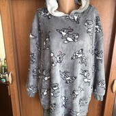 Меховушка, плюшева туника, кофта, худи, L-XL. 146-170. зайка. Disney, слип, пижама