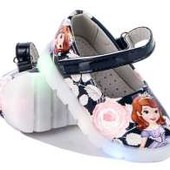 Новые!!! Красивые туфельки принцесса София 22, 25 с Led подсветкой (мигалками). Качество отличное!!!