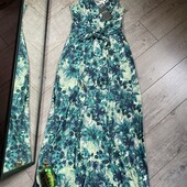 100% viscose Класна сукня в пол спереду бант