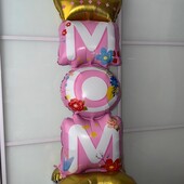 Огромный фольгированный шар MOM с короной 1,08 метра на 0,37 м