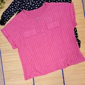 Кофта женская короткий рукав большого размера терракот 3XL Shein curve